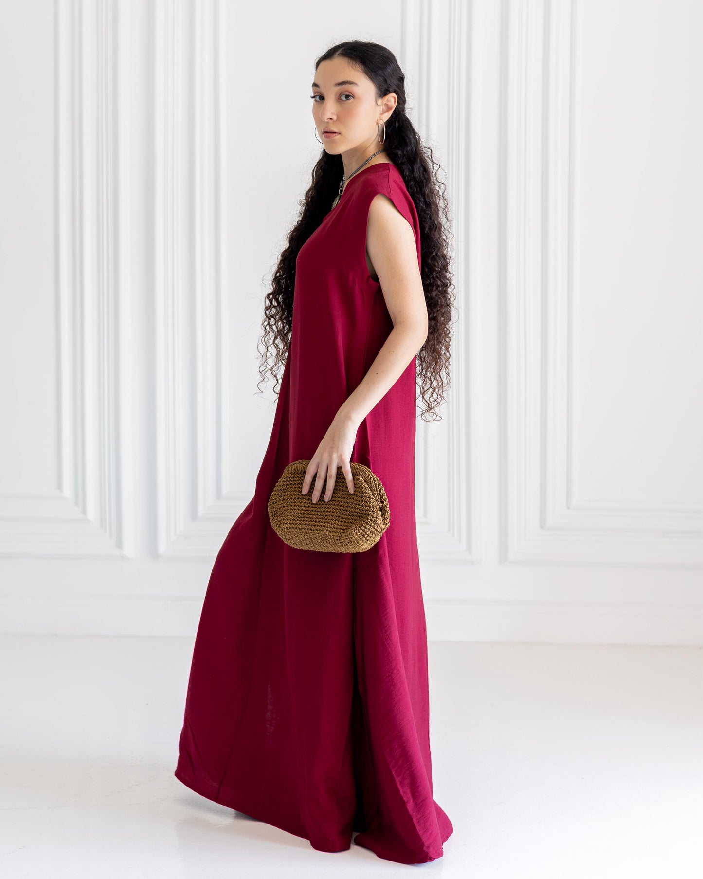 Ayla Dress in burgundy