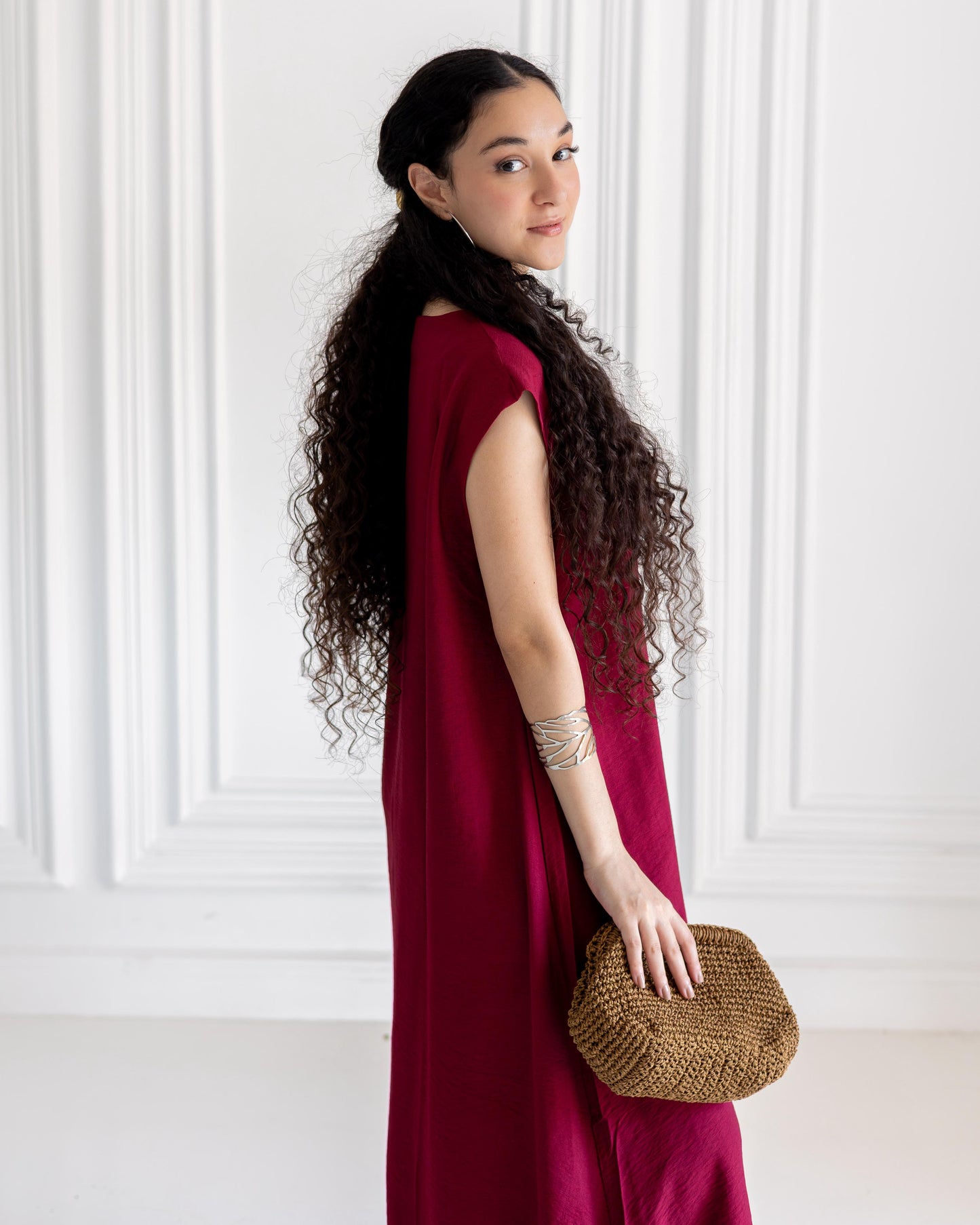 Ayla Dress in burgundy