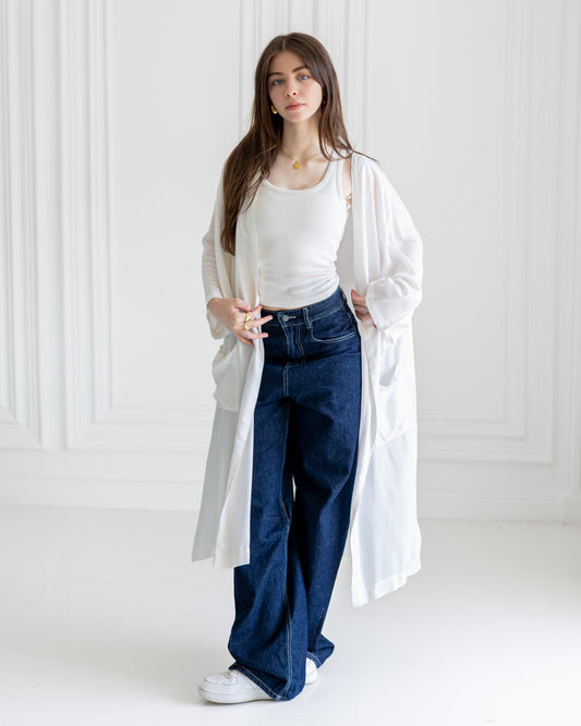 The Mira Cardigan in white