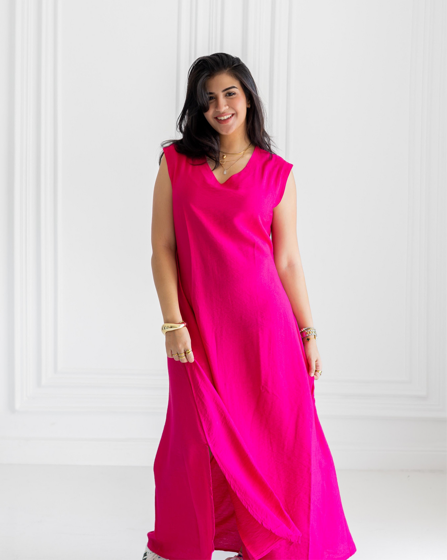 Ayla Dress in hot pink