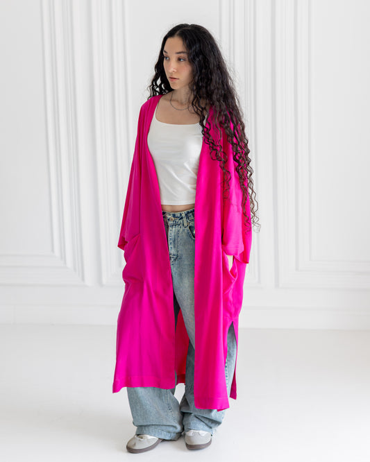 The Mira Cardigan in hot pink