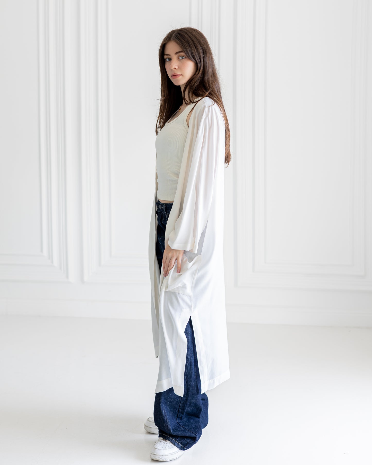 The Mira Cardigan in white