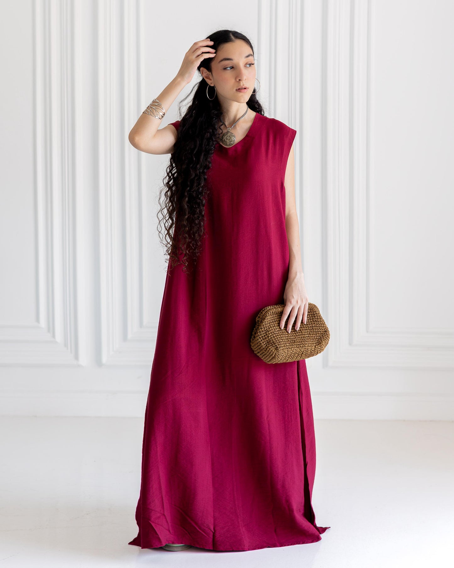 Ayla Dress in burgundy