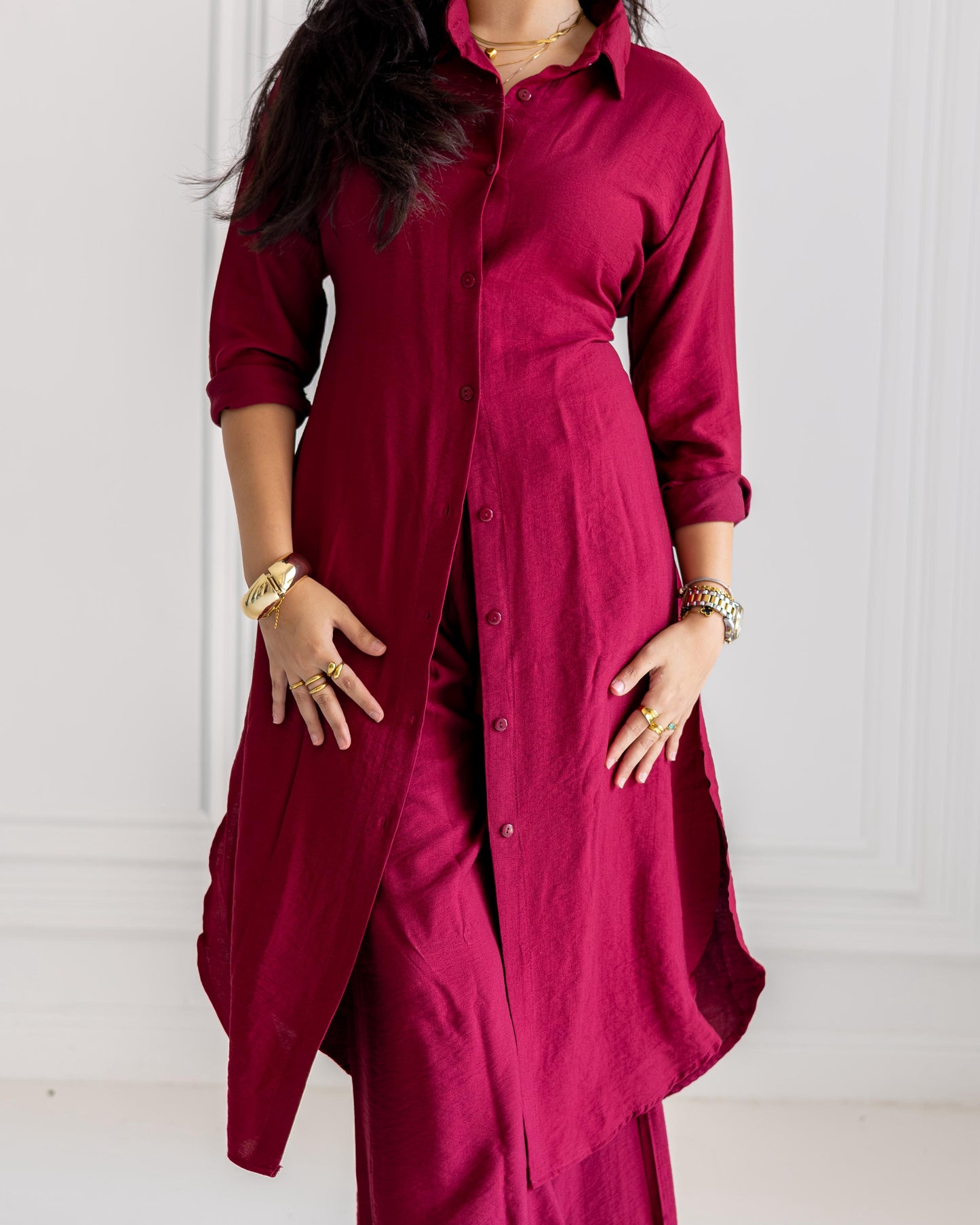 The Leiné Set in burgundy